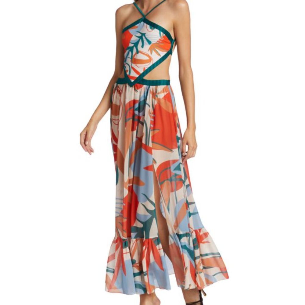 NWT PatBO Rio Halter Cut Out Maxi Dress